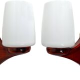 Pair of vintage space age smoked plexiglass wall lights nightlights