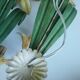 Floral single-arm wall lights, wall sconces, toleware, French vintage enamel.