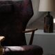 Madsen & Schubell, accent chair and stool in teak, reupholstered, 1950s