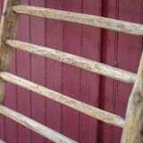 Old vintage wooden animal barrier, wall espalier, plant holder