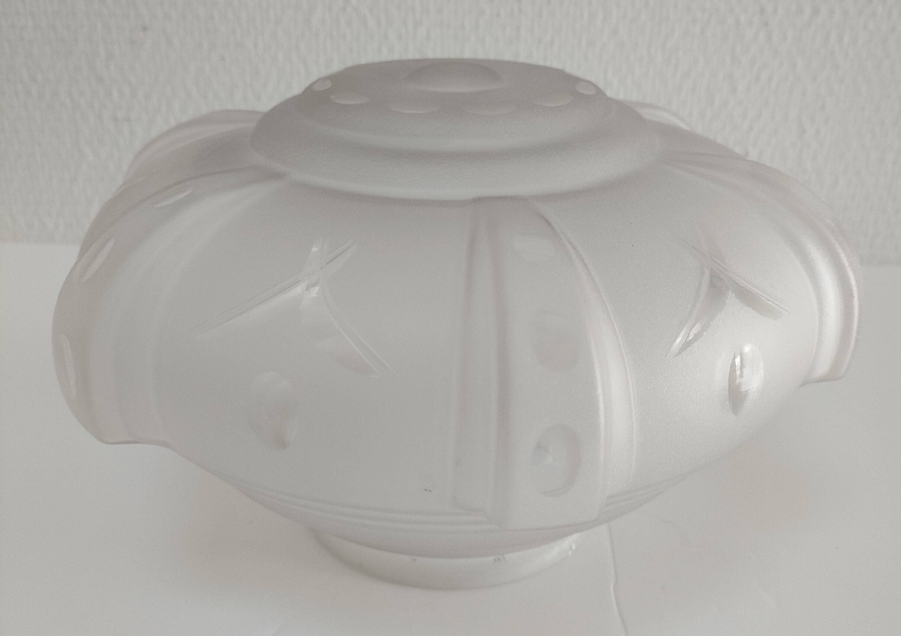 Plafonnier verre et cuivre Art Déco