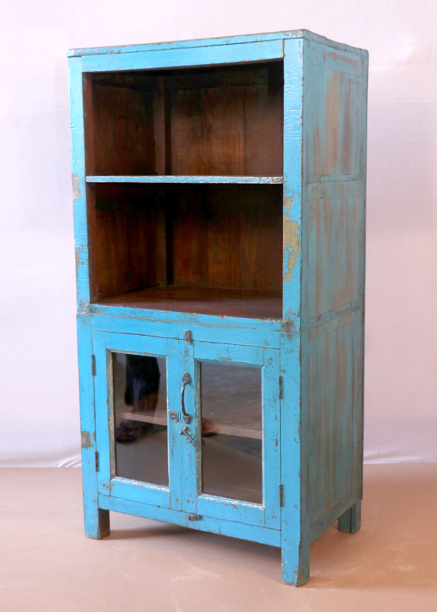 Old burmese teak dresser original blue patina