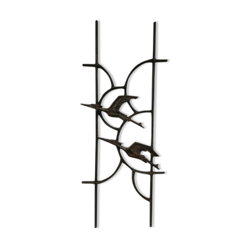 Sculpture d’art mural brutaliste vintage 'birds'