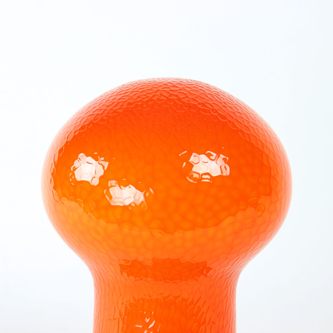Lampe de table mid century en verre opalin orange par Stefan Tabery, Opp Jihlava, 1960s