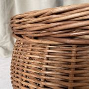Rattan storage pouffe from the 60s-70s.