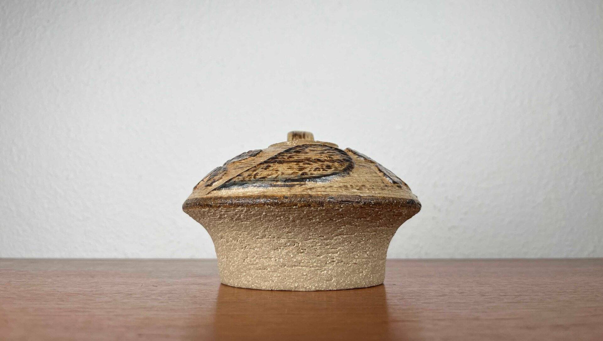 Mushroom-shaped ceramic candlestick from mid-century by Haico Nitzsche for Søholm, 1960s.