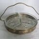 Aperitif platter, metal server and glass ramekins, Art Deco