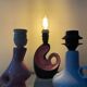 Trio of vintage ceramic lamp bases