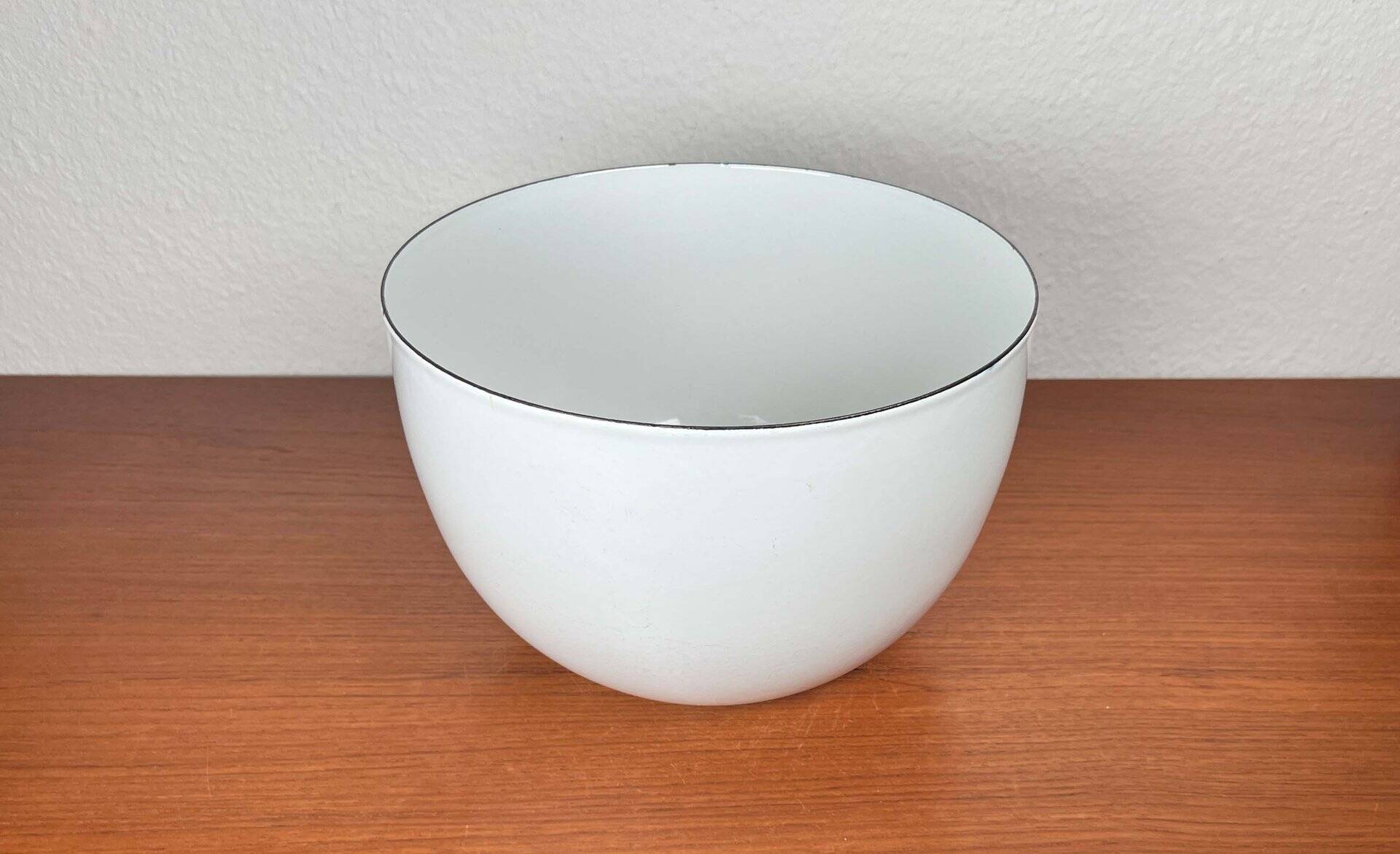 Mid-Century Modern Danish Large White Enamel Bowl, 1960s