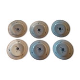 Series of six flat plates Moulin des loups Orchies model Prisca 50s