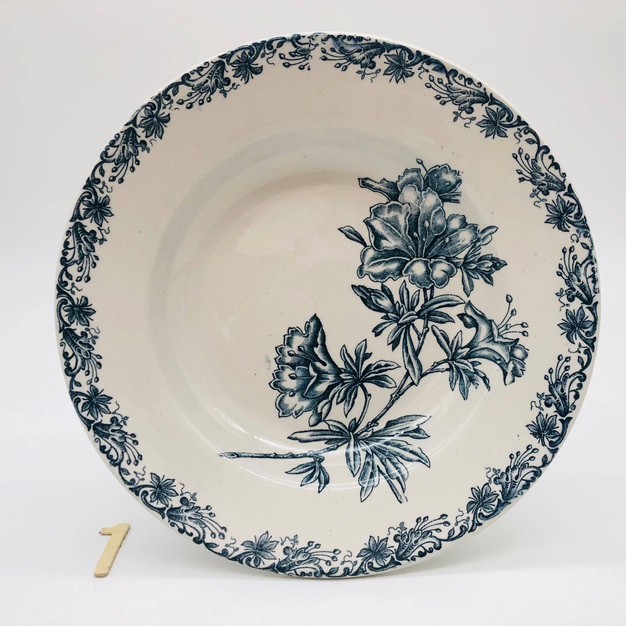 6 Assiettes Creuses “St-Amant- Grands Établissements Céramique"