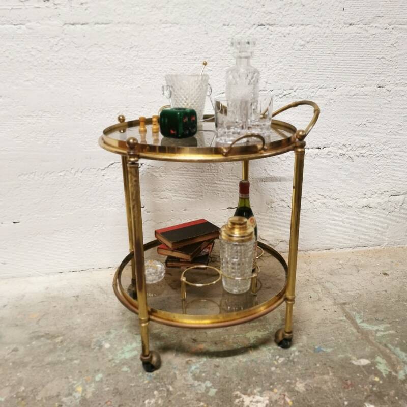 Brass bar cart