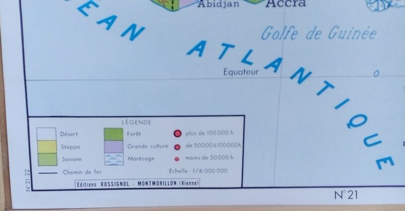 School poster rossignol montmorillon map west central africa n°21-22