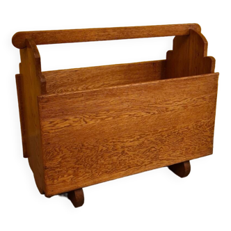 Oak magazine holder from the 1950s