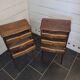 Pair of Louis XV style oak bedside tables