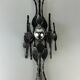 60's 70's brutalist wall lamp iron & glass wall sconce design