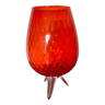 Orange blown glass vase Italy Empoli