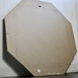 Miroir années 70, loupe de bois, encadrement métal