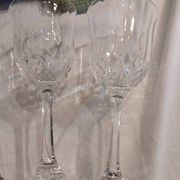 3 antique crystal stemmed glasses