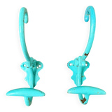 Pair of painted metal wall hooks