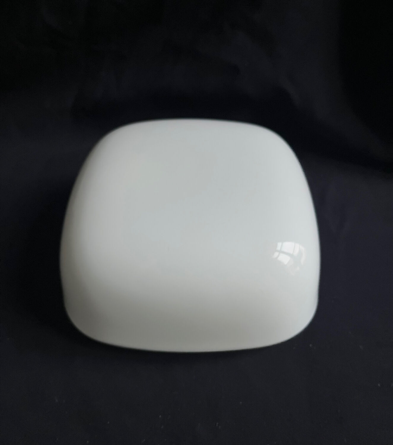 Minimalist square opaline ceiling light or wall lamp.