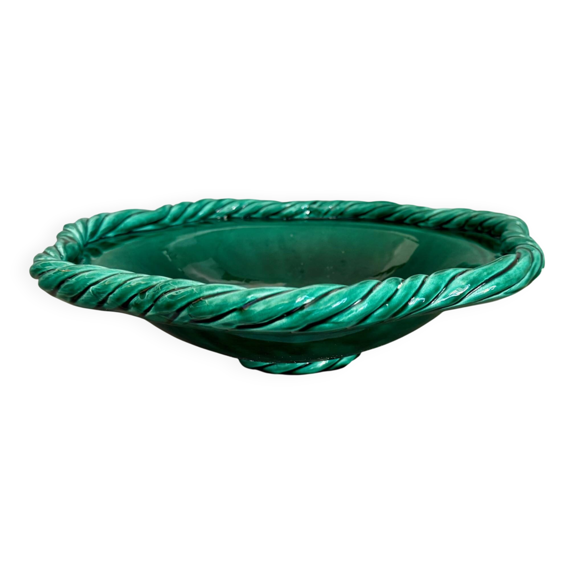 Large glazed ceramic platter from Vallauris