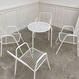 Emu 1970 garden furniture in white lacquered metal