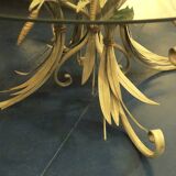 Table basse circulaire en tôle peinte et verre de Hans Kögl, années 1960