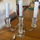Pair of Electrified Art Deco Candle Holders – Cut Crystal & Chrome Metal 1