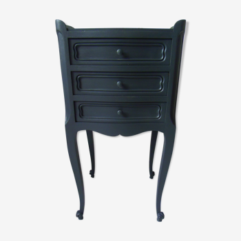 Old slate grey Louis XV style bedside table