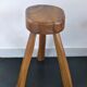 Brutalist stool, 70s, in olive tree