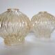 Pair of vintage globes for lighting - amber glass