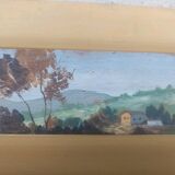 Small oil painting on wood, Tuscan landscape