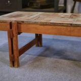 Coffee table in beech and ceramic by Roger Capron, 1960s