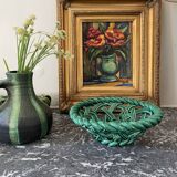 Braided earthenware basket