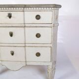 Gustavian Chest Of Drawers Grey Painted, Swedish Origin From 1840s