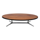 Danish Mid Century Modern oval coffee table with a teak top and chrome legs.