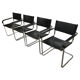 Set of 4 bauhaus cantilever chairs black leather and chrome design