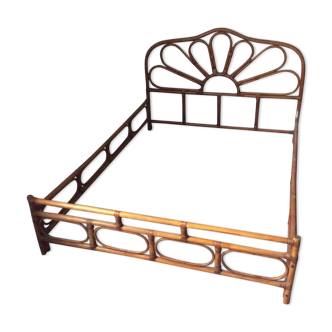 140x190cm rattan bed from the 70s