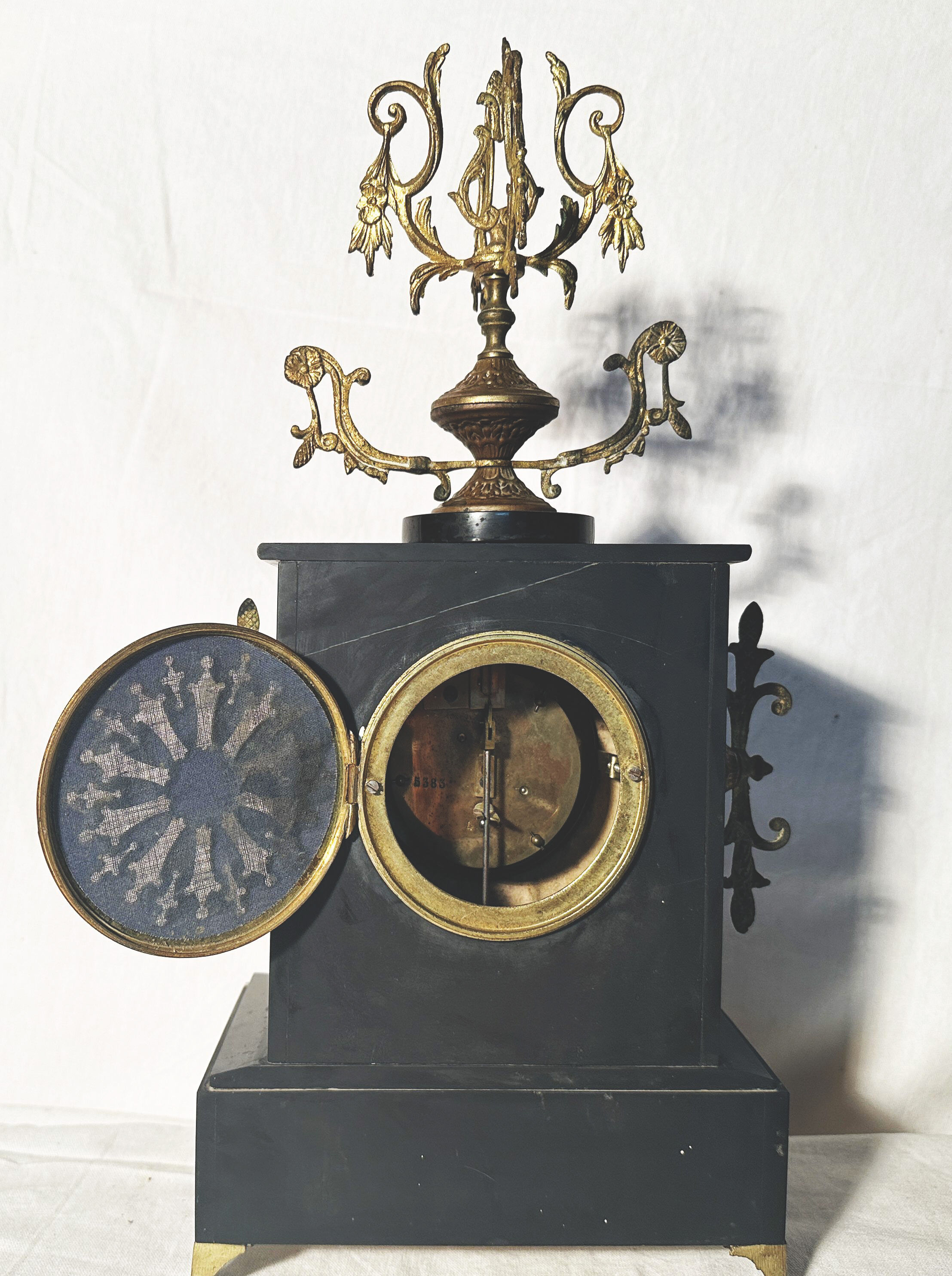 NAPOLEON III CLOCK + CANDLESTICKS