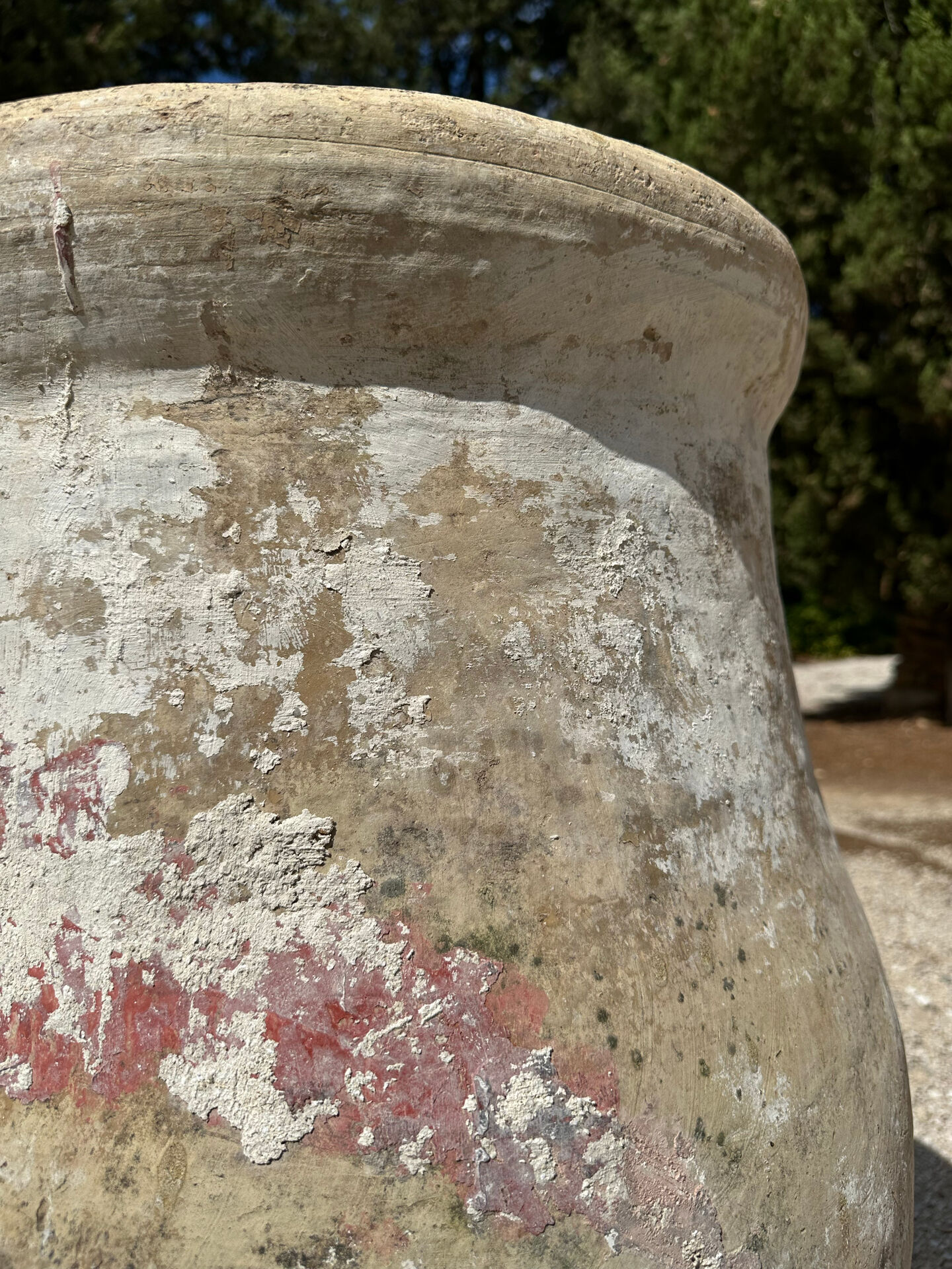 Ancient terracotta pottery jar