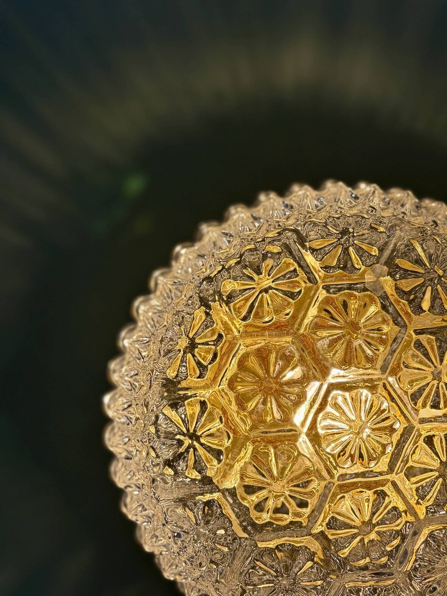 Vintage glass moulded globe wall or ceiling light (PLAFF1)