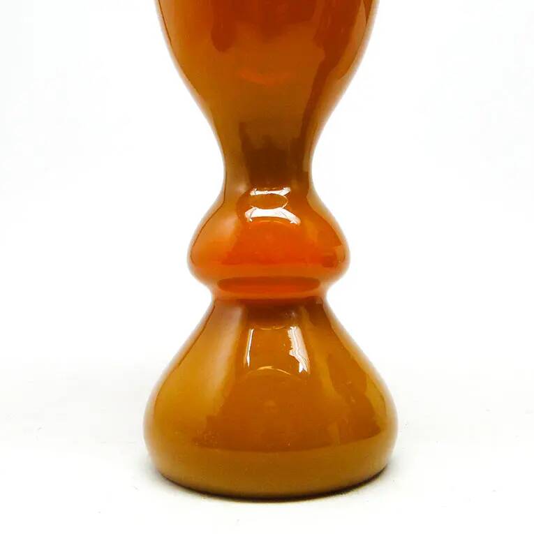 Angel vase, mid-century modern, orange glass, designed by S. Sadowski, Poland, 1970s