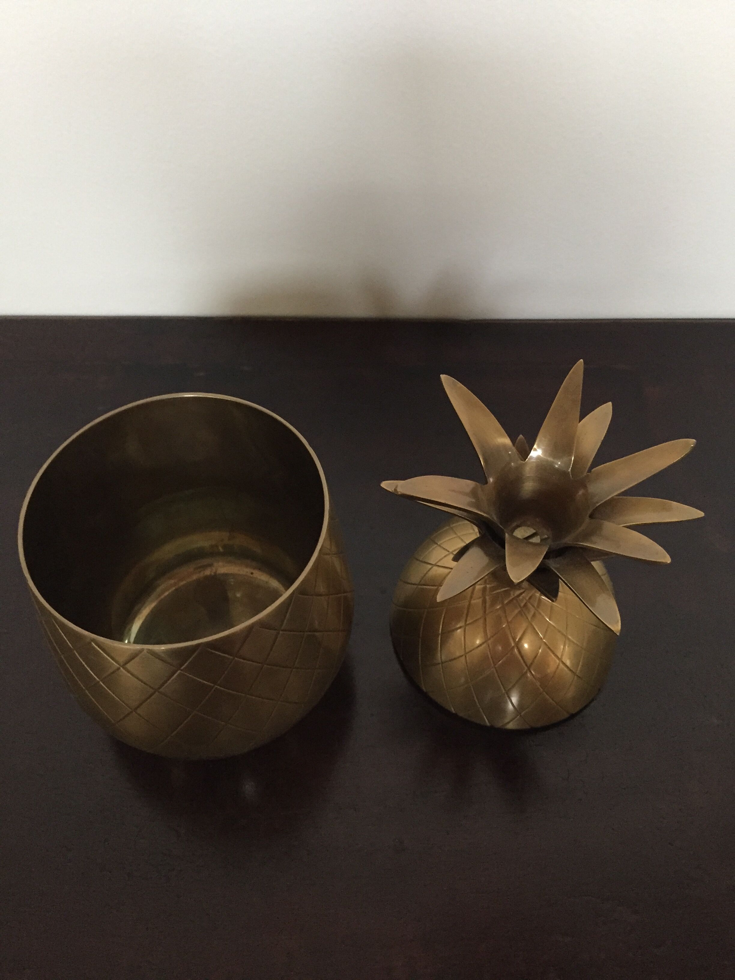 60's vintage brass pineapple ice bucket
