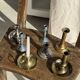 Pair of small fine candlesticks in tin H15.5