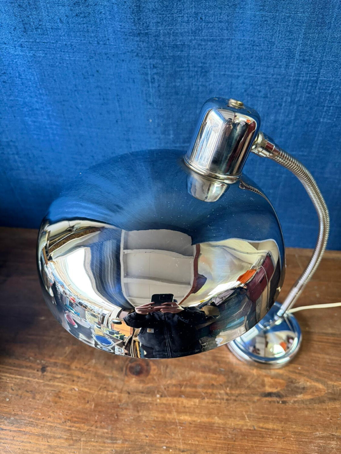 Vintage chrome desk lamp by Giovanni Michelucci for Lariolux