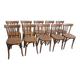 Set of 10 vintage Fischel bistro chairs, 1970s