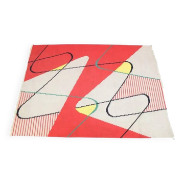Extraordinary Big Geometric Modernist Kilim Carpet, A. Kybal, 1950s