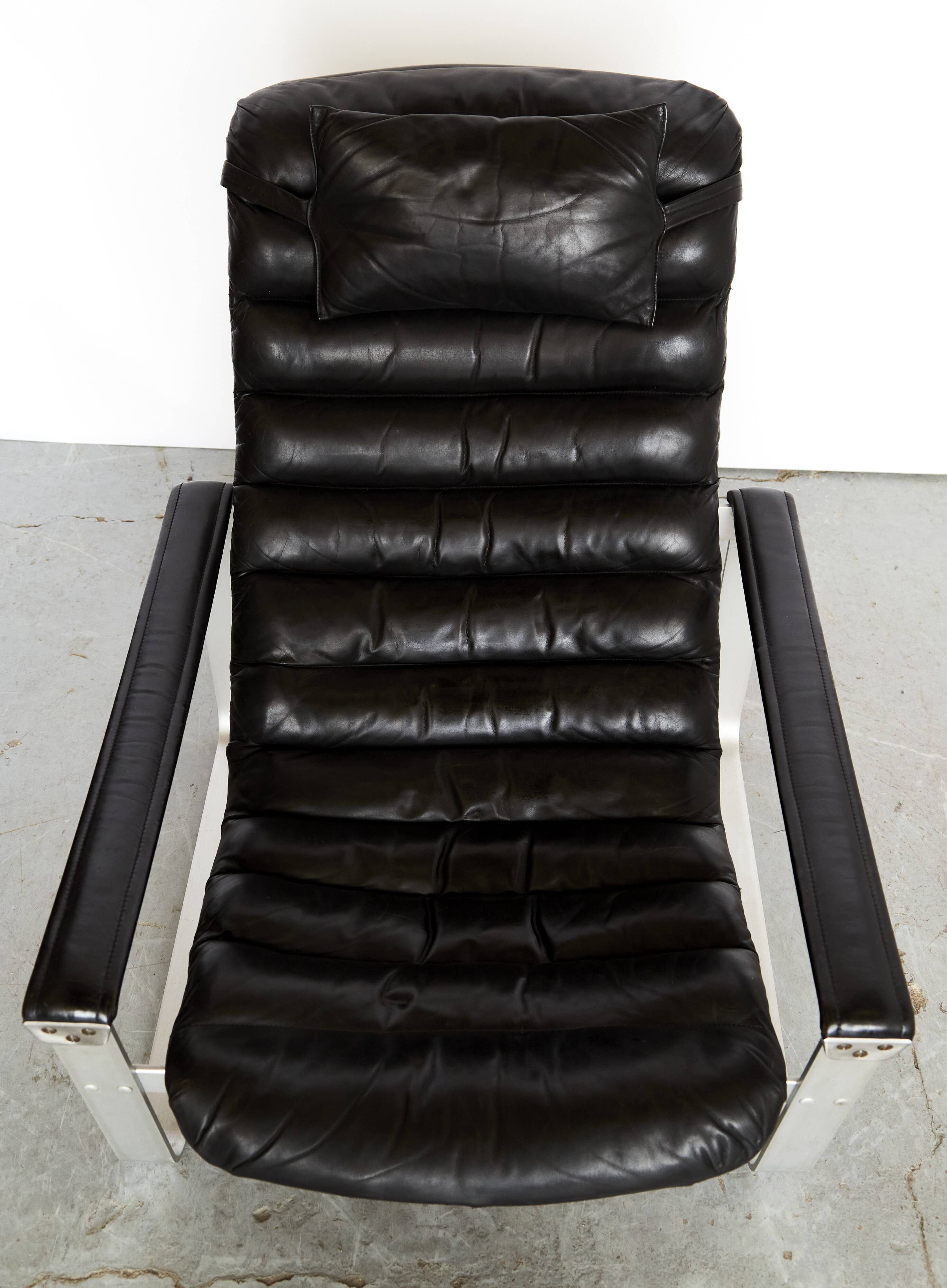 Lounge chair and ottoman Ilmari Lappalainen "Pulkka" for ASKO