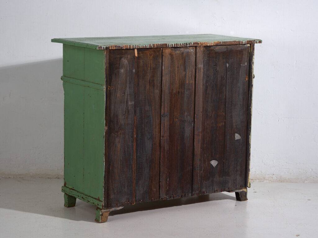 Central European pine commode with original green paint – Tyrol, circa 1890